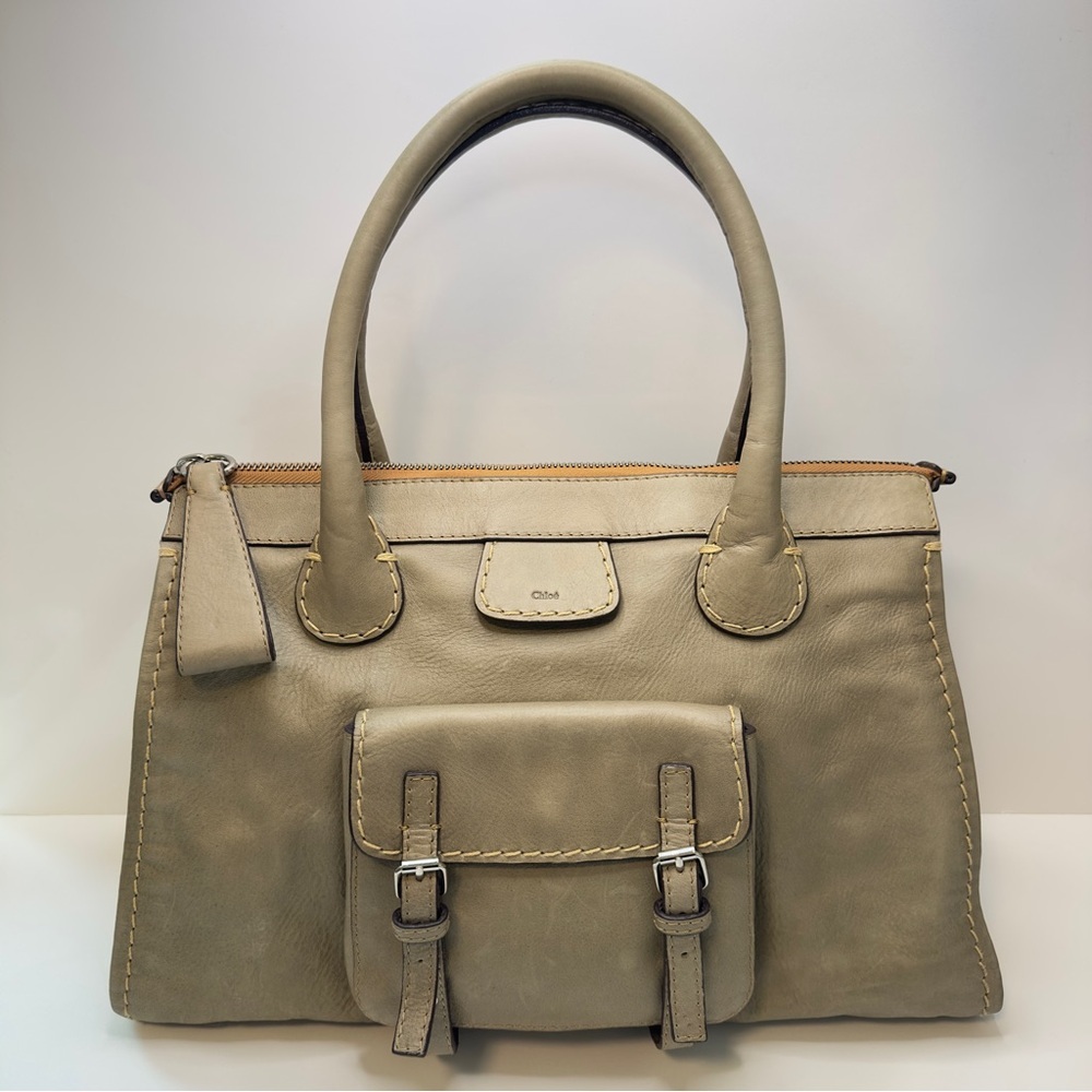 🫒 Rare color! Chloé Edith Medium Satchel Bag – Olive green Calfskin Leather